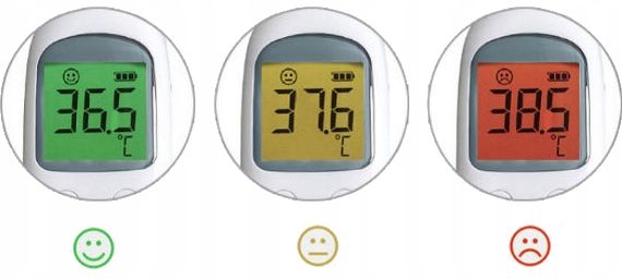 TERMOMETR BEZDOTYKOWY NA PODCZERWIEŃ LCD ELEKTRONICZNY DOKŁADNY 1s Stan opakowania oryginalne